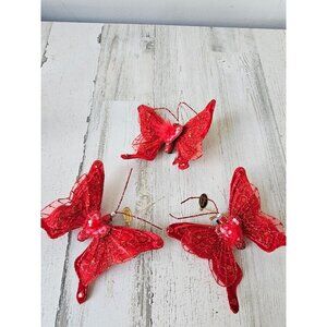 Katherine's collection gingham mini‎ butterfly glitter clip ornament Valentine's